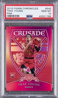 2018-19 Panini Chronicles Pink #545 Trae Young Rookie Card (#11/75) - PSA GEM MT 10
